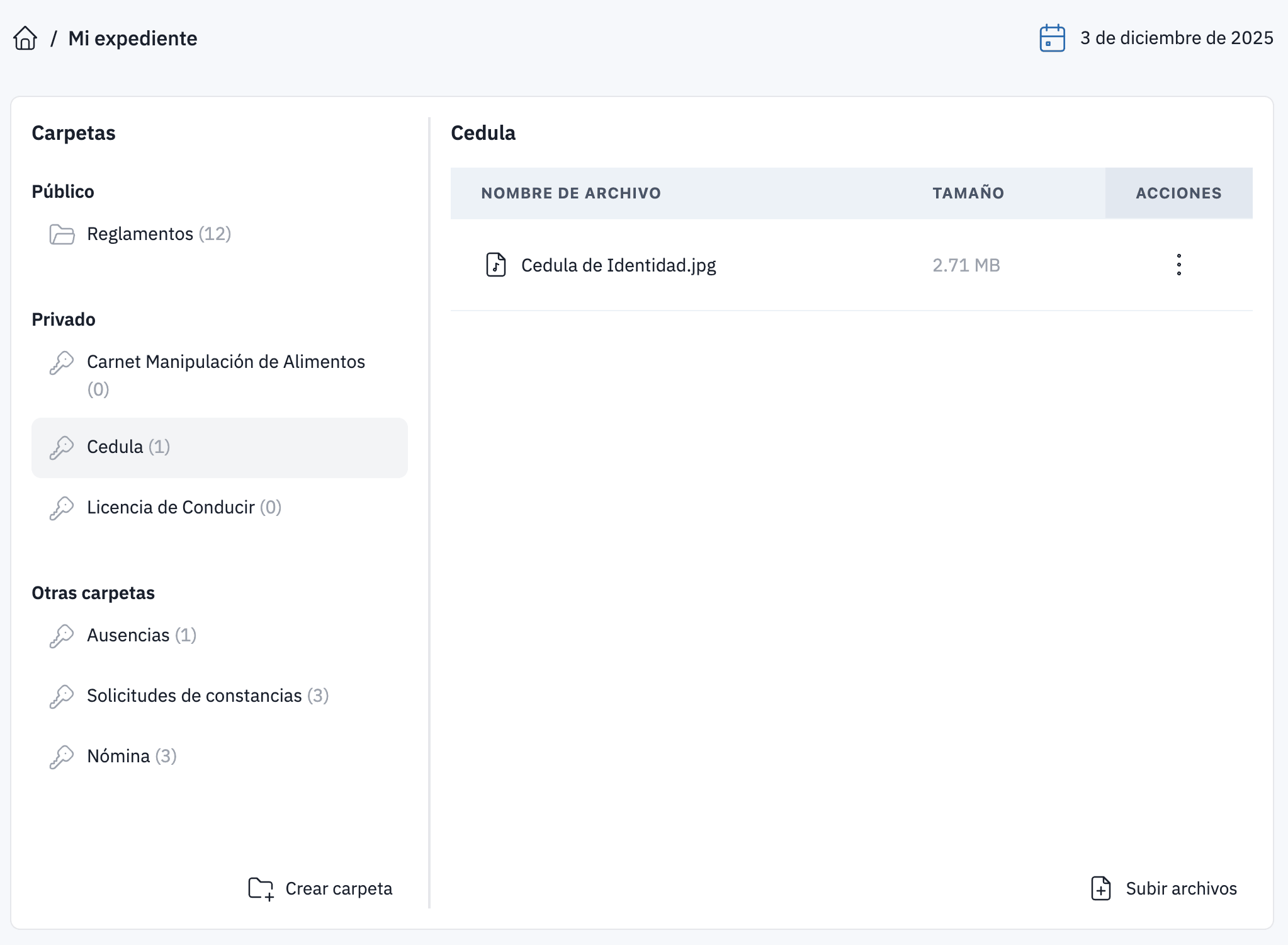 Expedientes y documentos
