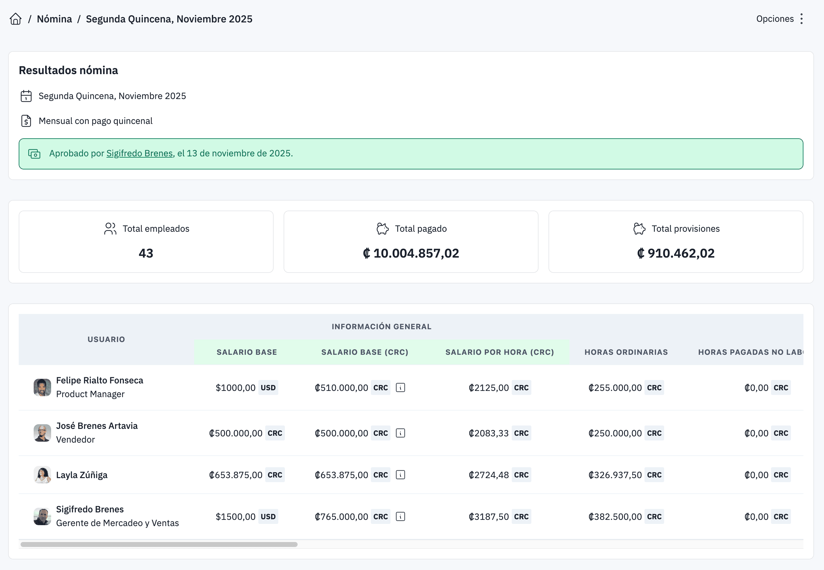 Planilla automática